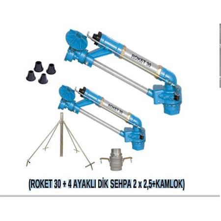 Roket 30 - AYAK DAHİL SET Yağmurlama Sulama Tabancası 1 1/2''  Giriş - Metsan - 30 Metre